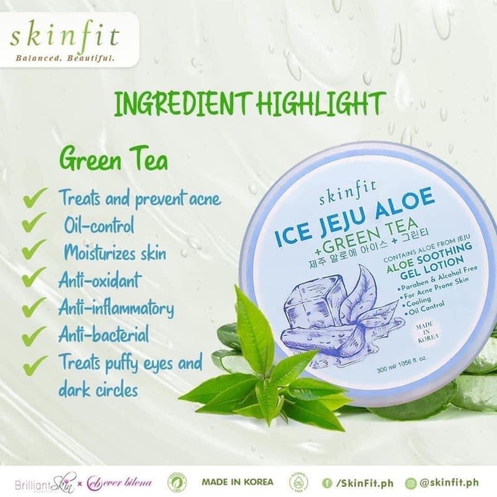 SkinFit Ice Jeju Aloe + Green Tea Gel - Picture 2 of 8